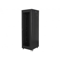 Szafa instalacyjna stojąca 19" 42U 600x800 czarna drzwi perforowane Lanberg (flat pack)