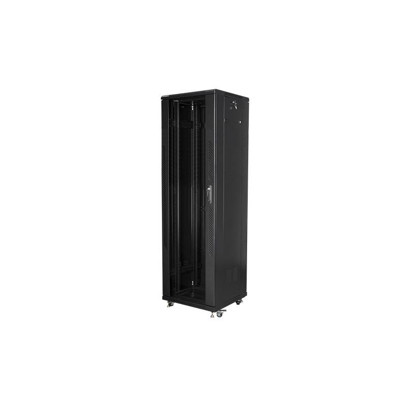 Szafa instalacyjna stojąca 19" 42U 600x600 czarna Lanberg (flat pack)