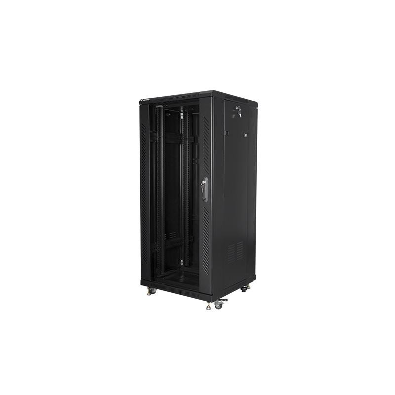 Szafa instalacyjna stojąca 19" 27U 600x600 czarna Lanberg (flat pack)