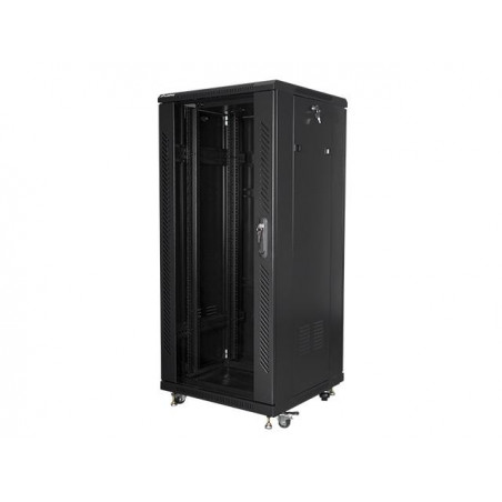 Szafa instalacyjna stojąca 19" 27U 600x600 czarna Lanberg (flat pack)