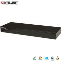 Przełącznik KVM Intellinet 8-portowy USB/PS2 z OSD, rackowy