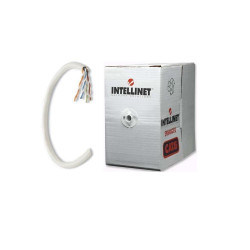 Kabel instalacyjny Intellinet skrętka Cat6 UTP drut 100% miedź 305m, szary, 23AWG, szpula