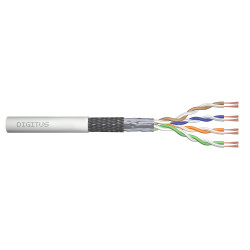 Kabel teleinformatyczny patchcordowy DIGITUS kat.5e, SF/UTP, linka, AWG 26/7, PVC, 305m, szary, karton