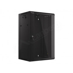 Szafa instalacyjna wisząca 19" 18U 570x450 szybki montaż czarna Lanberg (flat pack)