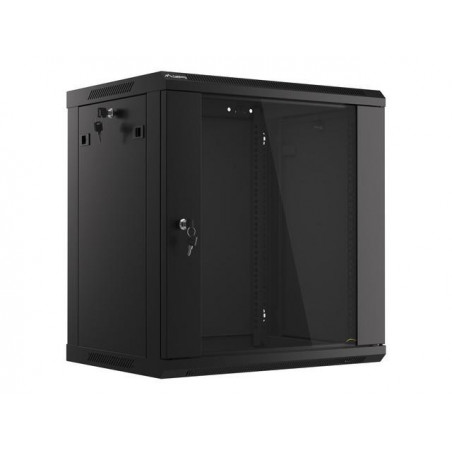 Szafa instalacyjna wisząca 19" 12U 600x450 czarna Lanberg (flat pack)