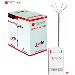 Kabel instalacyjny TechlyPro skrętka Cat5e F/UTP drut CCA zewnętrzna 305m, czarny
