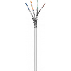 Kabel instalacyjny Techly skrętka Cat6a S/FTP linka, 100% miedź, 100m szary PIMF