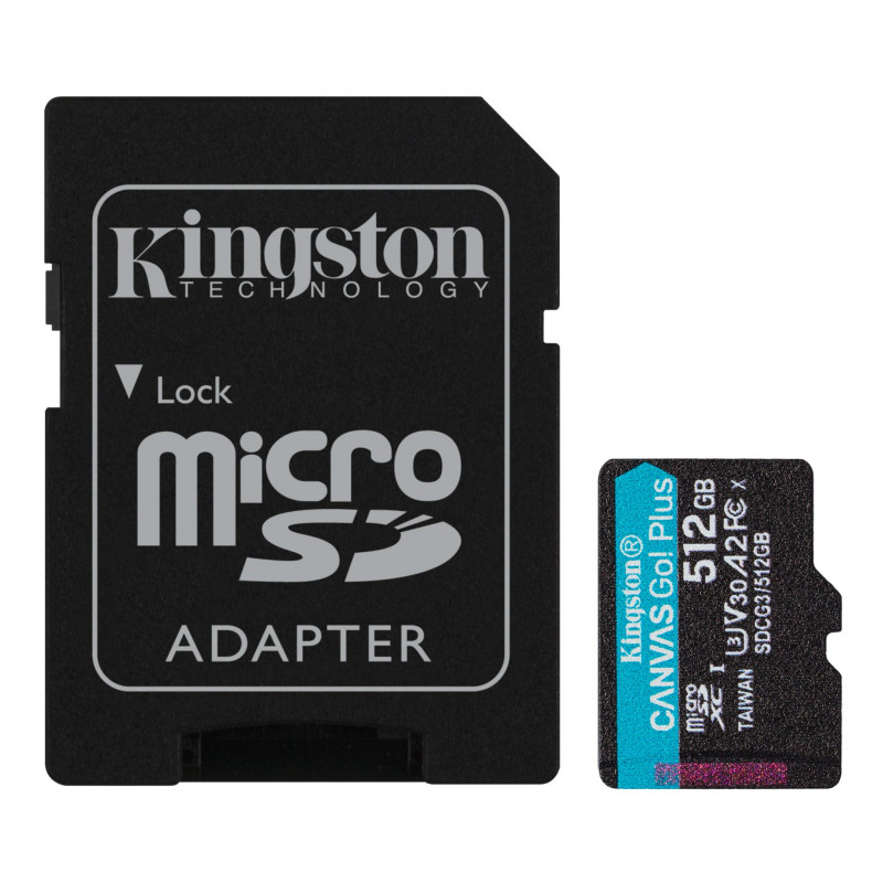 Karta pamięci Kingston microSD Canvas Go! Plus 512GB UHS-I U3 V30 + adapter