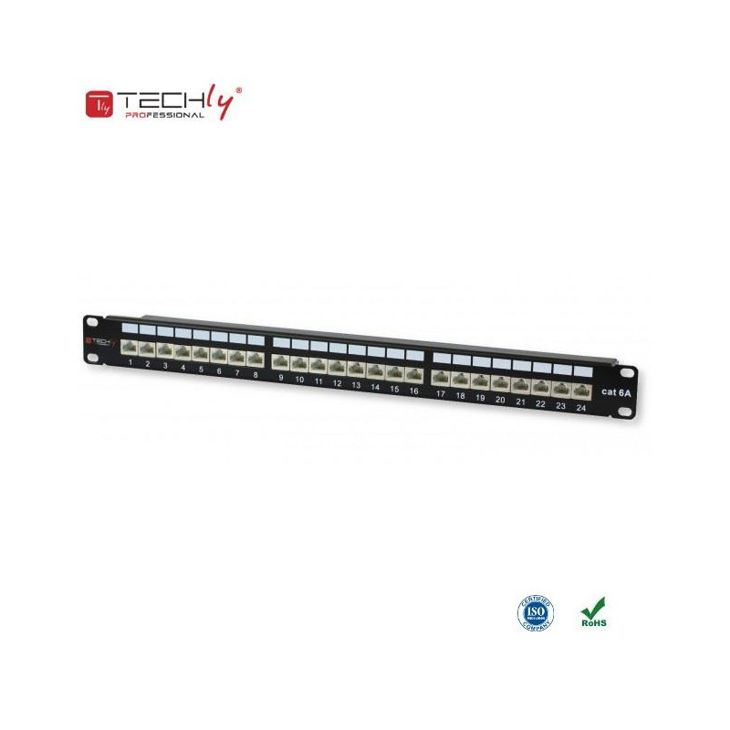 Patch panel TechlyPro 24 STP Cat.6/6a, czarny