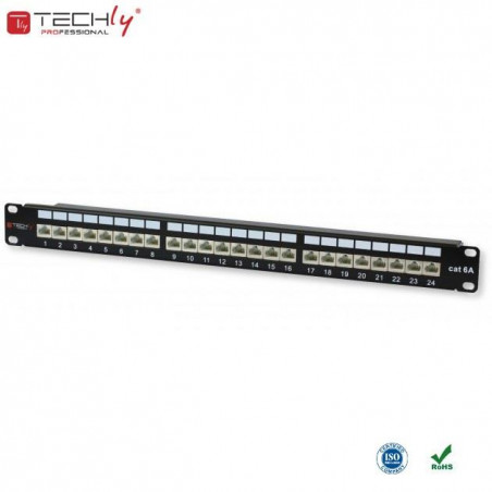 Patch panel TechlyPro 24 STP Cat.6/6a, czarny