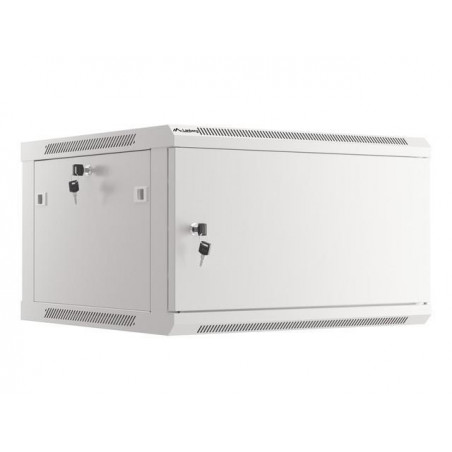 Szafa instalacyjna wisząca 19" 6U 600x600 szara drzwi metalowe Lanberg (flat pack)