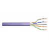 Kabel teleinformatyczny instalacyjny DIGITUS kat.6, U/UTP, B2ca, drut, AWG 23/1, LSOH, 100m, fioletowy, ofoliowany