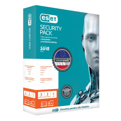 Oprogramowanie ESET Security Pack dla 3 komputerów i 3 urządzeń mobilnych - przedłużenie licencji, 24 m-cy, upg. BOX
