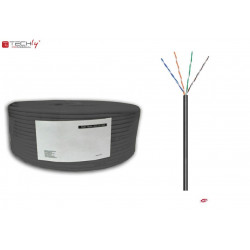 Kabel instalacyjny TechlyPro skrętka Cat5e U/UTP drut, 100m czarny