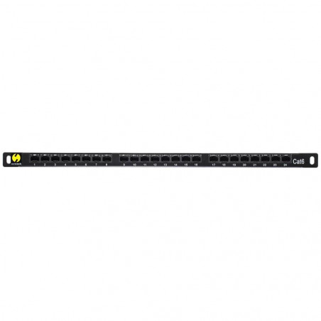 Patch panel 19'' Netrack 24-porty kat. 6 UTP, 0,5U z półką