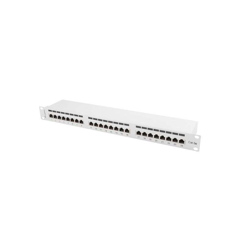 Patch panel Lanberg PPS5-1024-S 24 port 1U kat.5e ekranowany szary