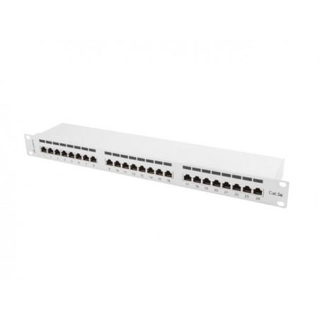 Patch panel Lanberg PPS5-1024-S 24 port 1U kat.5e ekranowany szary