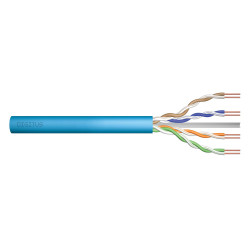 Kabel teleinformatyczny instalacyjny DIGITUS kat.6A, U/UTP, Dca, AWG 23/1, LSOH, 50m, niebieski, ofoliowany