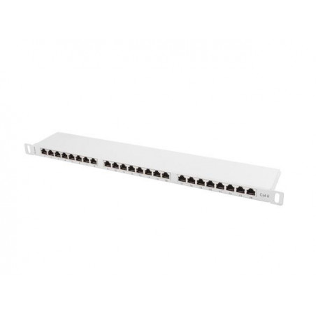 Patch panel Lanberg PPS6-0024-S 24 port 0.5U kat.6 ekranowany szary