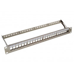 Patch panel EFB-Elektronik 37576.1, 24 porty do modułów Keystone, 1U, z tacką do kabli