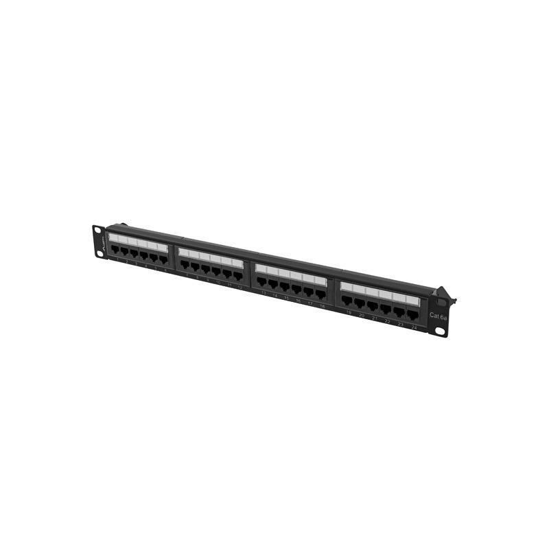 Patch panel Lanberg 24 port 1U kat.6A czarny