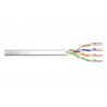 Kabel teleinformatyczny instalacyjny DIGITUS kat.5e, U/UTP, Eca, drut, AWG 24/1, PVC, 50m, szary, ofoliowany