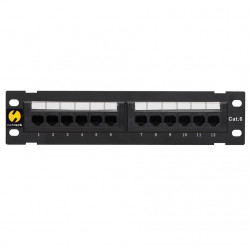 Patch panel 10'' Netrack 12-portów kat. 6 UTP LSA, naścienny, ze wspornikiem