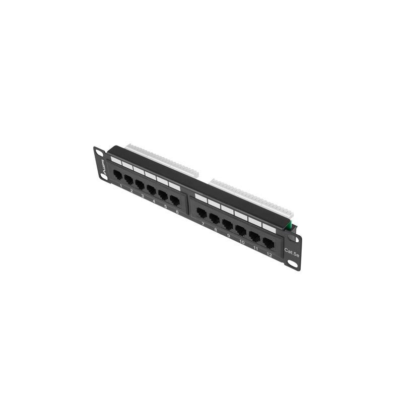 Patch panel Lanberg PPU5-9012-B 12 port 1U 10" kat.5e czarny