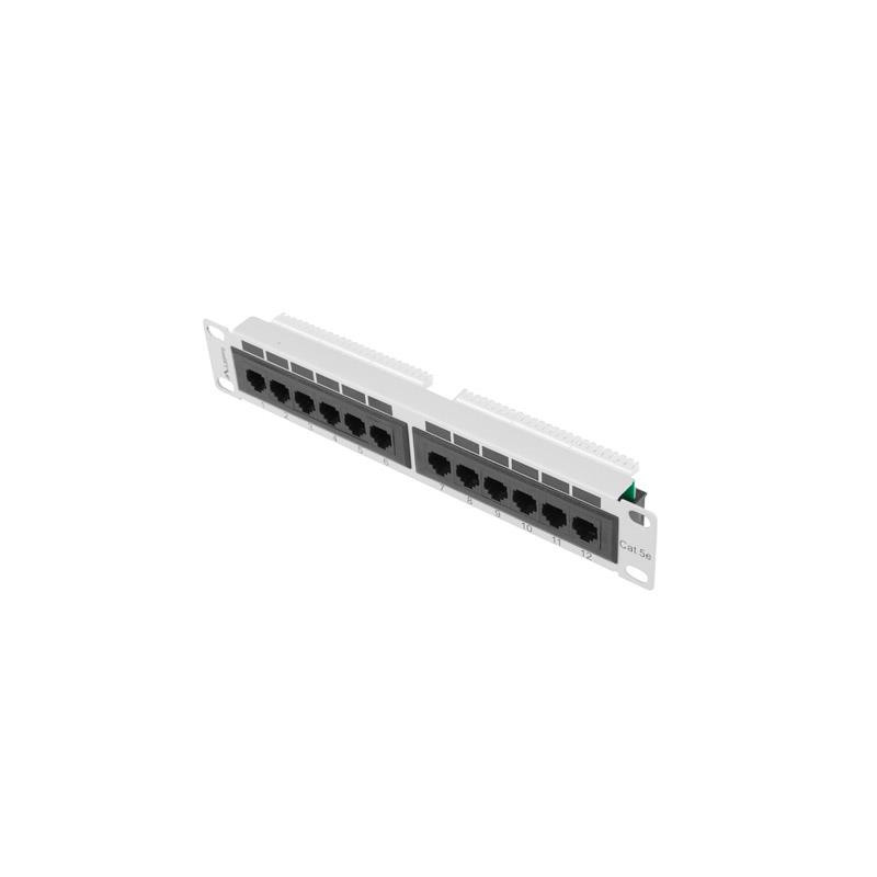 Patch panel Lanberg PPU5-9012-S 12 port 1U 10" kat.5e szary