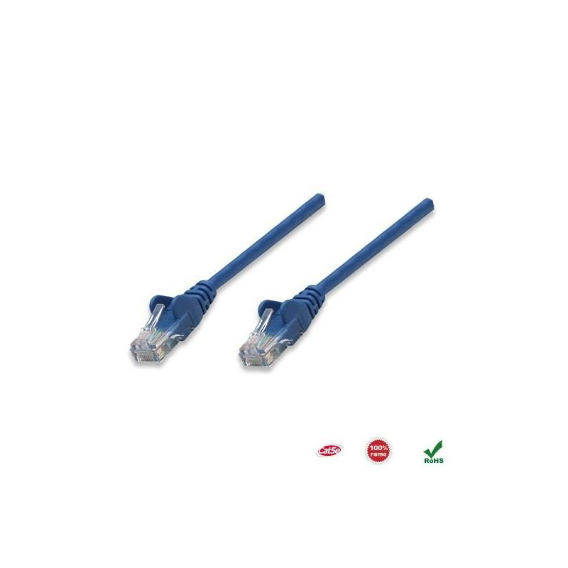 PatchCord 100% miedź Intellinet Cat.5e UTP, 10m, niebieski