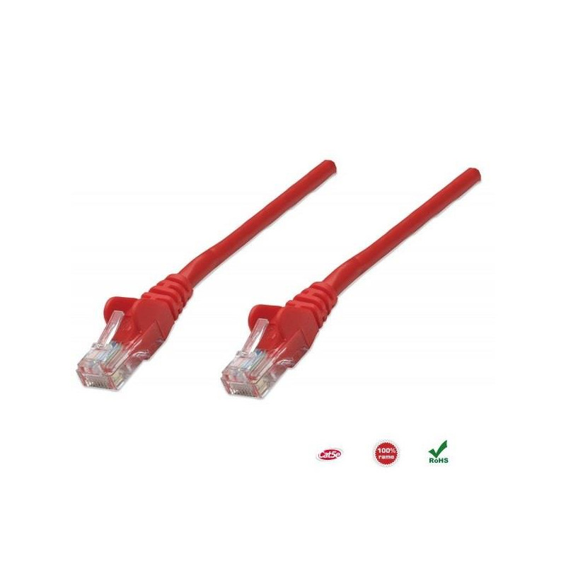 PatchCord 100% miedź Intellinet Cat.5e UTP, 5m, czerwony