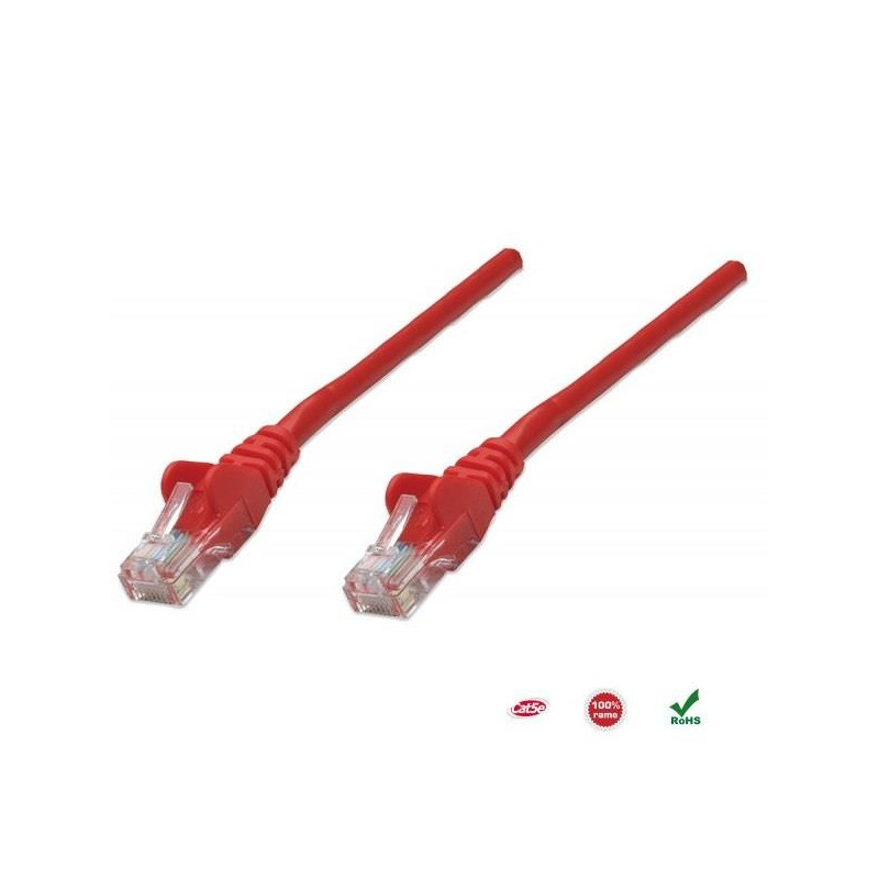 PatchCord 100% miedź Intellinet Cat.5e UTP, 3m, czerwony