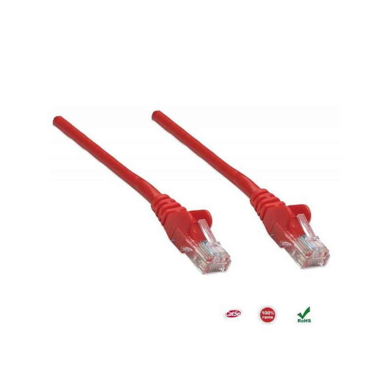 PatchCord 100% miedź Intellinet Cat.5e UTP, 2m, czerwony