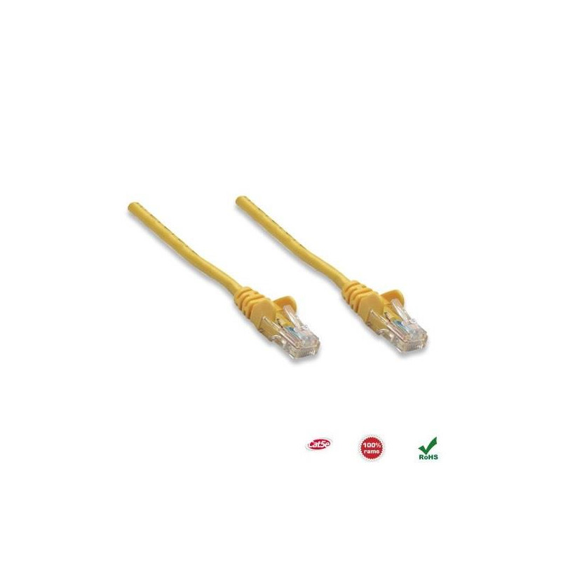 PatchCord 100% miedź Intellinet Cat.5e UTP, 1m, żółty