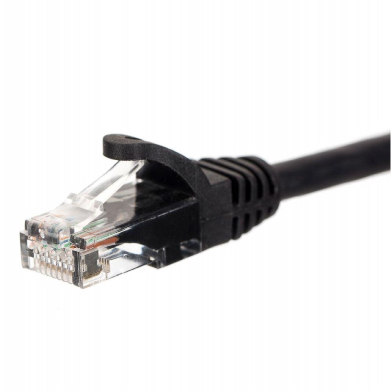 Patchcord RJ45, Netrack osłonka zalewana, kat. 5e UTP, 1m czarny