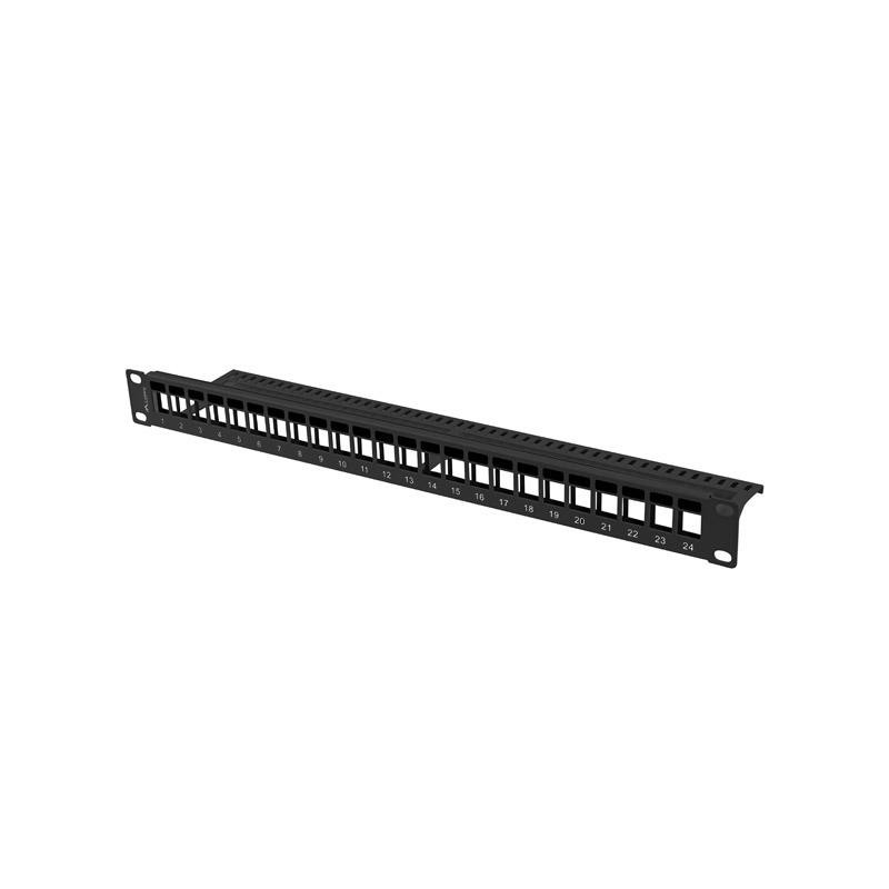 Patch panel pusty Lanberg PPKS-1024-B 24 port 1U 19" do modułów keystone czarny