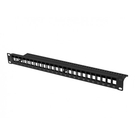 Patch panel pusty Lanberg PPKS-1024-B 24 port 1U 19" do modułów keystone czarny