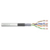 Kabel teleinformatyczny patchcordowy DIGITUS kat.6, SF/UTP, linka, AWG 26/7, LSOH, 100m, szary, karton