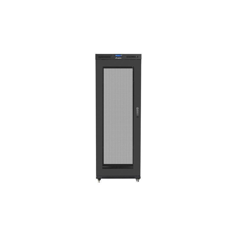Szafa instalacyjna stojąca 19" 27U 800x1000 Drzwi Perforowane czarna Lanberg (flat pack) LCD