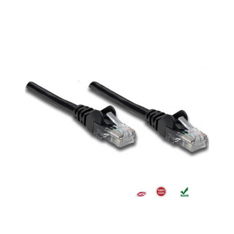 PatchCord 100% miedź Intellinet Cat.5e UTP, 1m, czarny