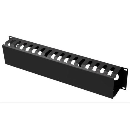 Organizator kabli 19''/1U -  metal, czarny z pokrywą Netrack