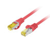 Patchcord Lanberg FTP kat.6A 1m LSZH CU fluke passed czerwony