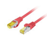 Patchcord Lanberg FTP kat.6A 0.5m LSZH CU fluke passed czerwony