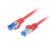 Patchcord Lanberg S/FTP kat.6A 0,25m LSZH CCA fluke passed czerwony