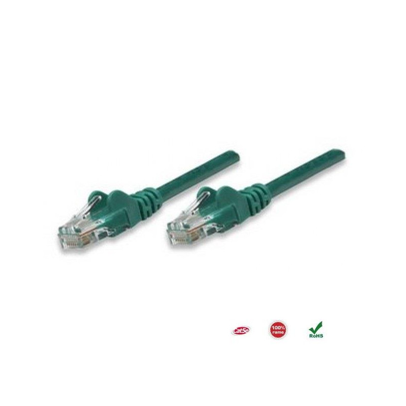 PatchCord 100% miedź Intellinet Cat.5e UTP, 3m, zielony