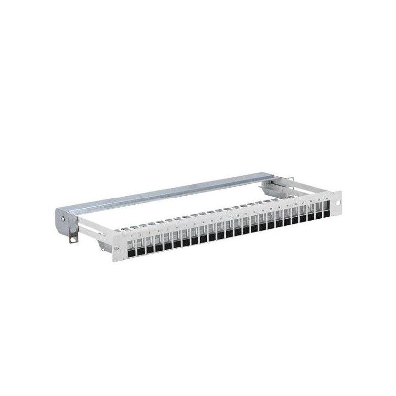 Patch panel keystone 19" 24-porty, FTP, wysuwany, szary Netrack