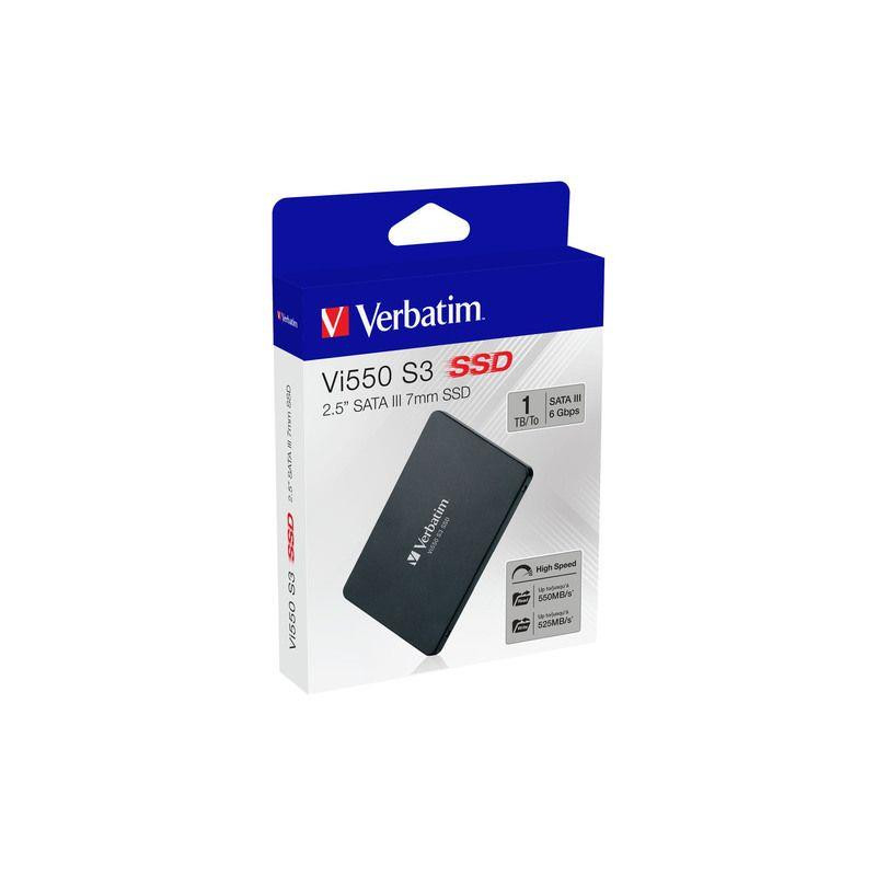 Dysk SSD wewnętrzny Verbatim VI550 S3 1TB 2.5" SATA III czarny