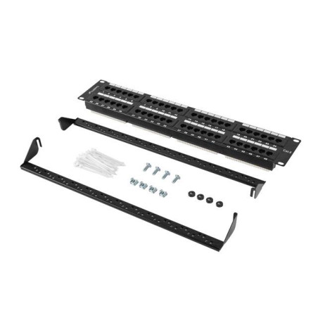 Patch panel Lanberg PPU6-2048-B 48 port 2U 19" kat.6 czarny