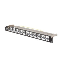 Patch panel pusty Lanberg PPKS-1248-B 24 port 1U 19" do modułów keystone czarny