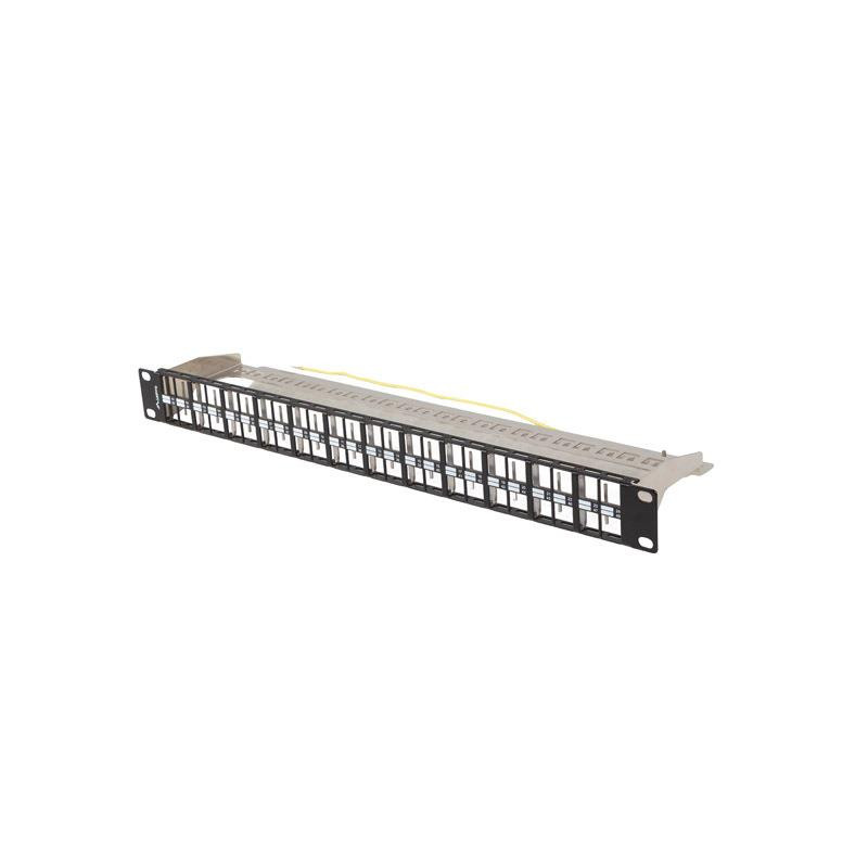 Patch panel pusty Lanberg PPKS-1248-B 24 port 1U 19" do modułów keystone czarny